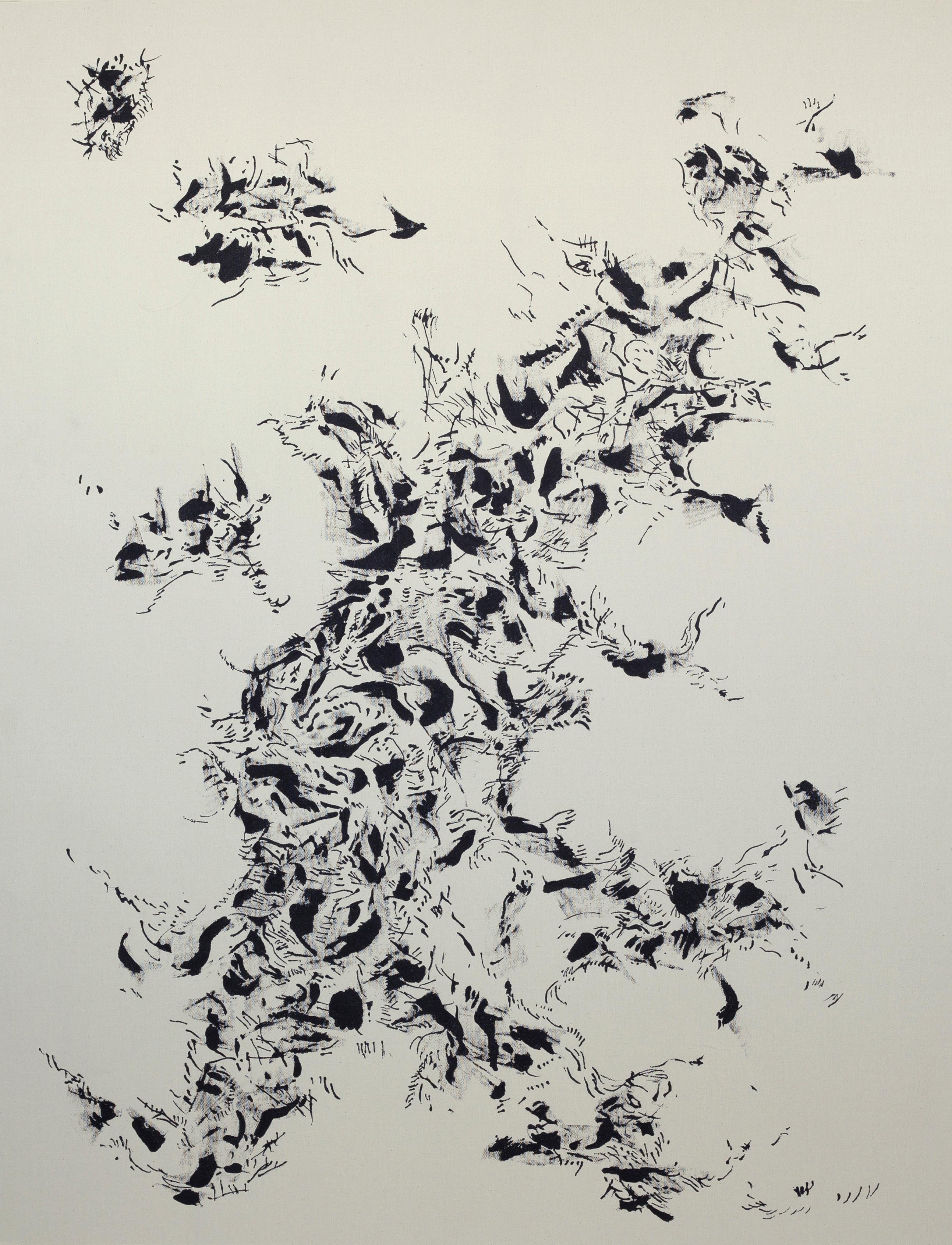 Joan Salo, 2025 Black and White Abstract Ink Painting – Contemporary Minimal Art