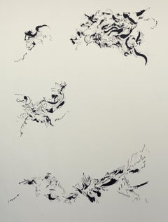 Joan Salo, 2025 Black and White Abstract Ink Painting – Contemporary Minimal Art