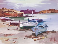 Port Lligat Cadaques Spain seascape oil on canvas painting