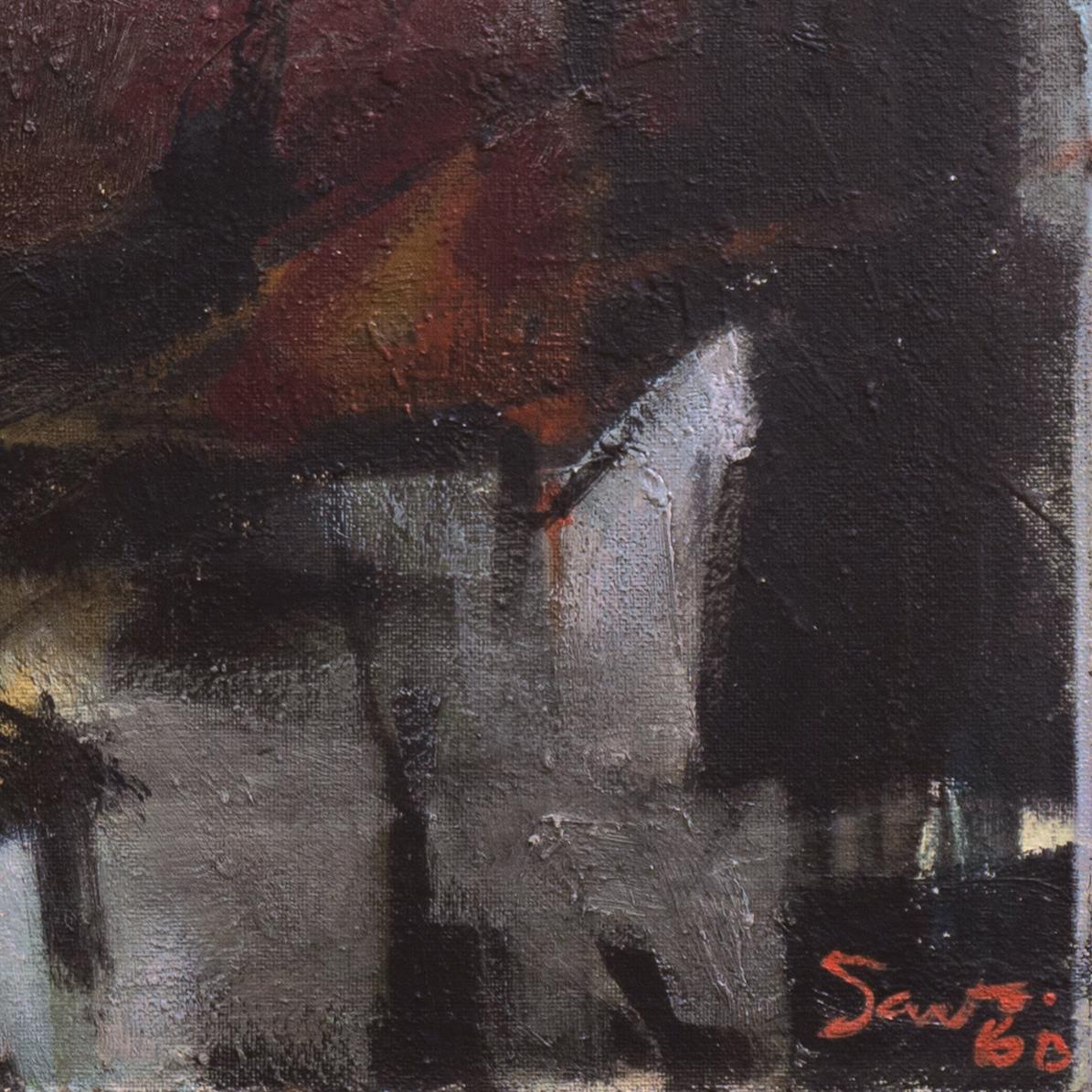 'City Lights' San Francisco Beat Generation, Woman Artist, Bay Area Abstraction - Painting by Joan Savo