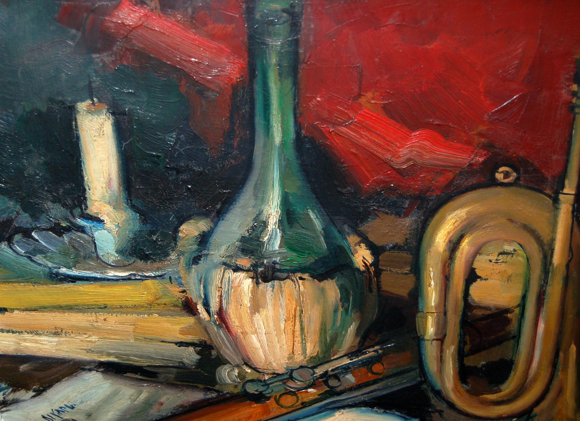 Óleo sobre tela - Bodegón musical - Painting Impressionismo di Joan Serra Melgosa