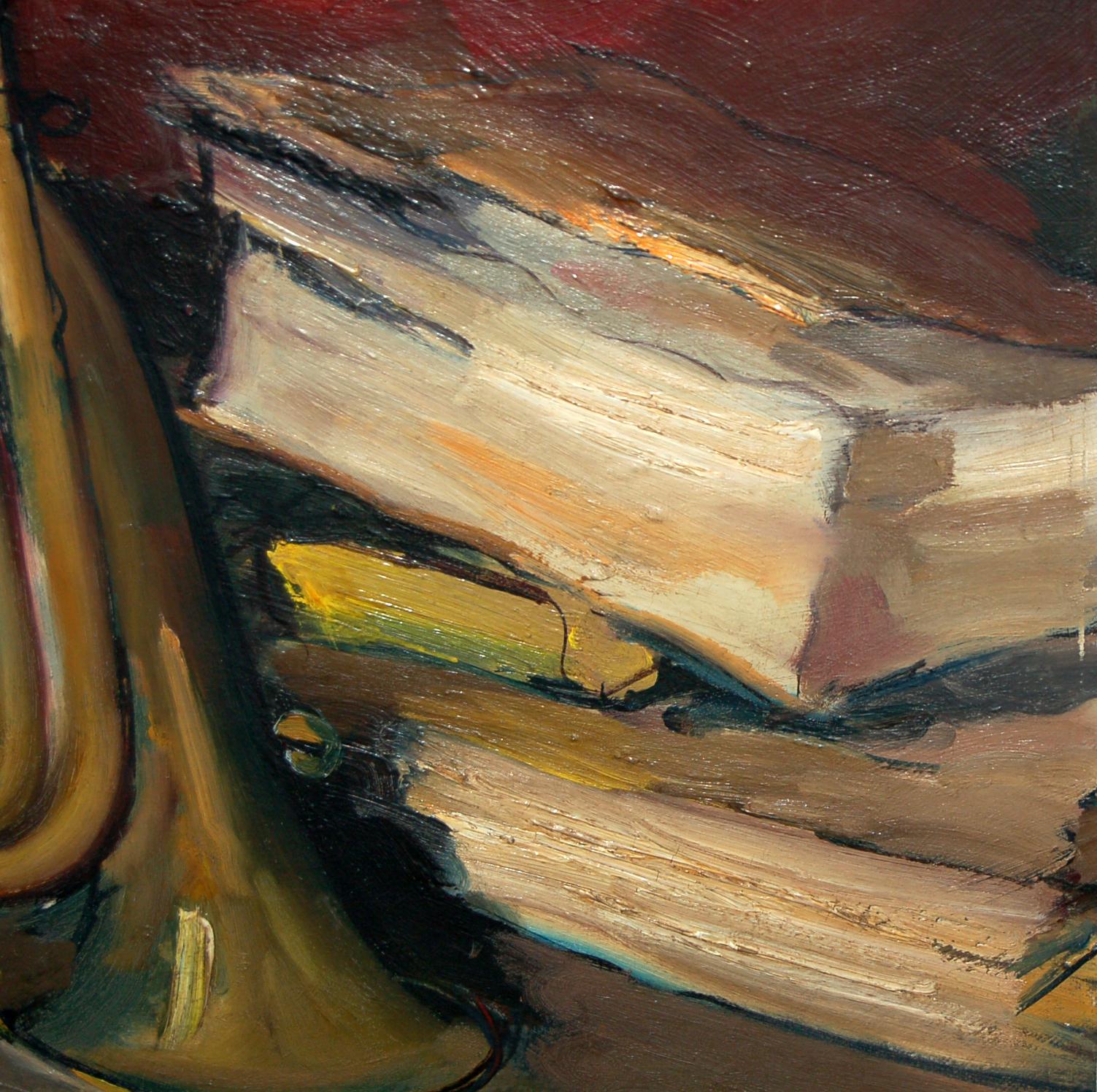 Óleo sobre tela - Bodegón musical - Still-Life Painting Marrone di Joan Serra Melgosa