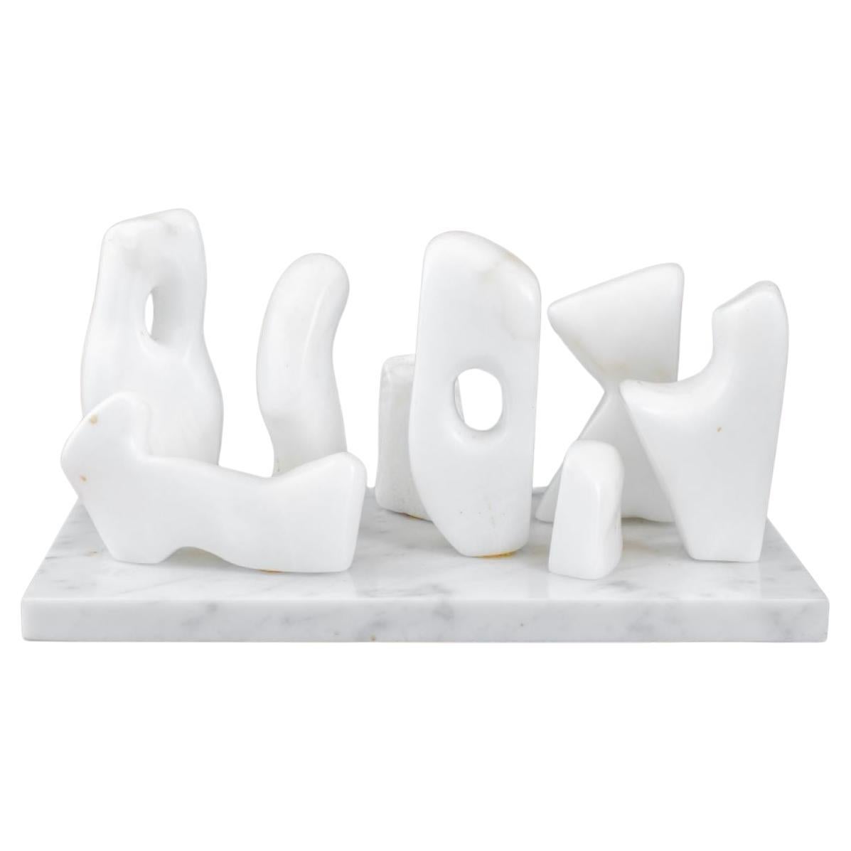 Joan Shapiro Abstract Group Alabaster Sculpture For Sale