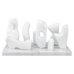 Joan Shapiro Groupe abstrait sculpture en albâtre