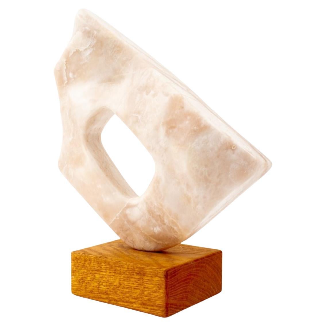 Joan Shapiro Abstract Pink Alabaster Sculpture For Sale