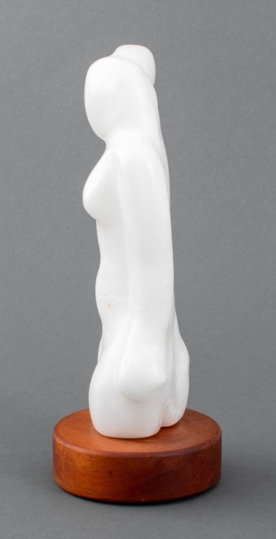 Joan Shapiro Nude Woman Alabaster Sculpture In Good Condition For Sale In New York, NY