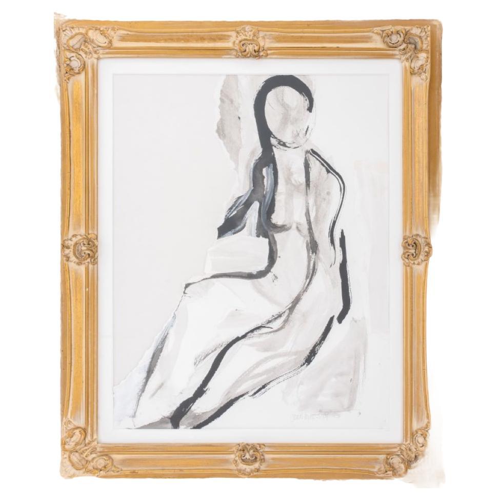 Joan Shapiro Nude Woman Gouache on Paper For Sale