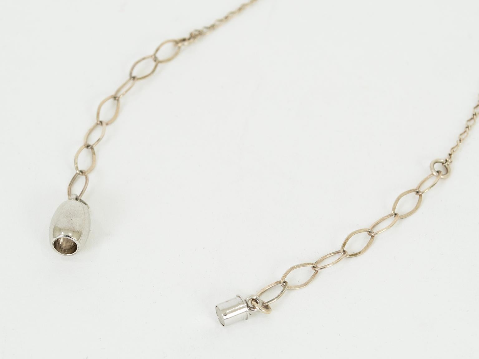 Women's Signed Joan Slifka Navajo-Style Sterling Coral, Bone Pendant Necklace -16”, 1997 For Sale