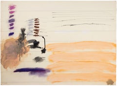 Untitled (Eine lineare Komposition in Schwarz, Lila und Orange)
