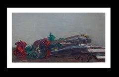 carnation and trumpet original impressionist acrylic painting