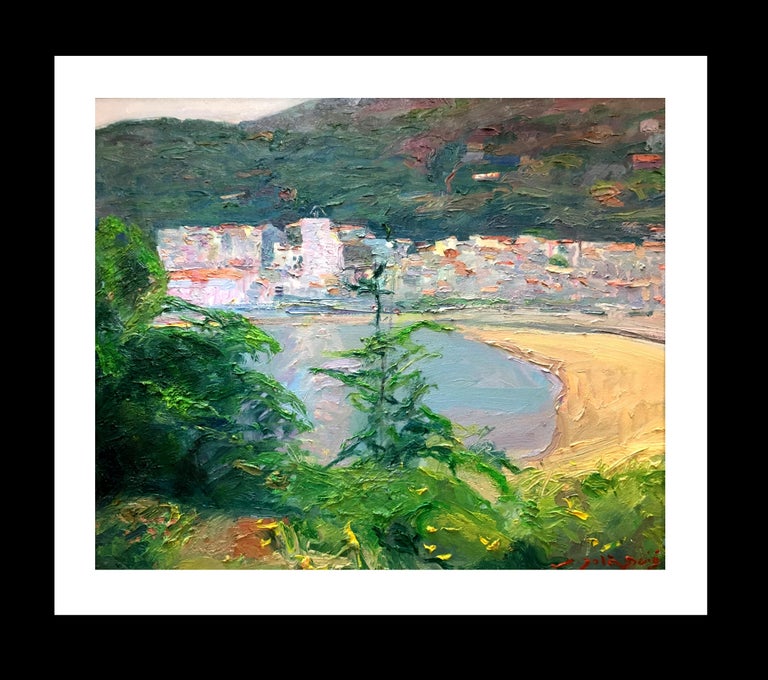 Joan SOLA PUIG Figurative Painting - Lanscape of Mallorca  original impressionist oil canvas painting