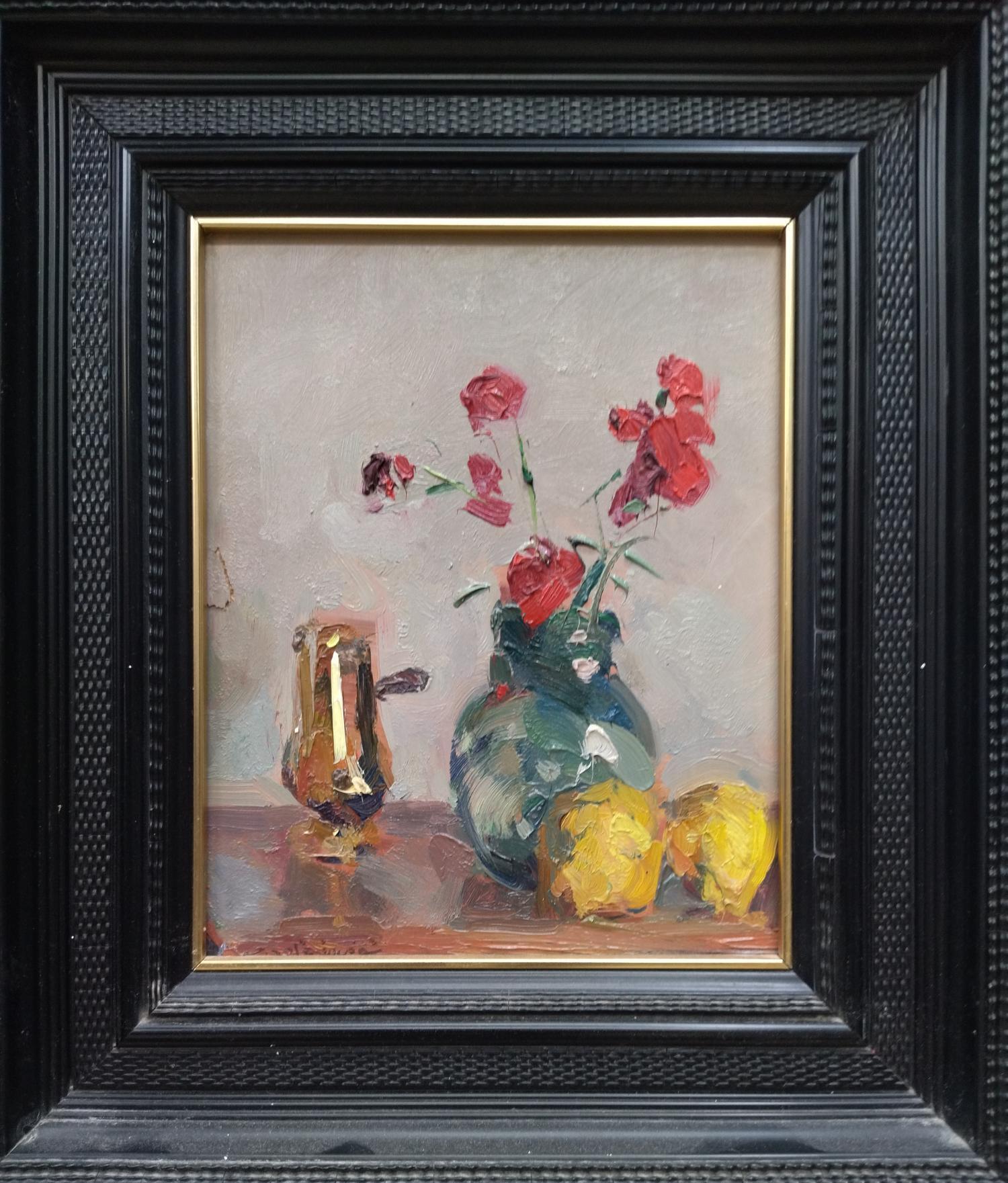 SOLA PUIG Roses and Lemons original impressionist acrylic painting For Sale 3