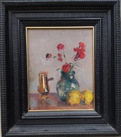 Antique SOLA PUIG 104 Roses and Lemons original impressionist acrylic painting