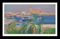 Sola Puig  Palma de Majorque  Peinture acrylique impressionniste originale de la baie