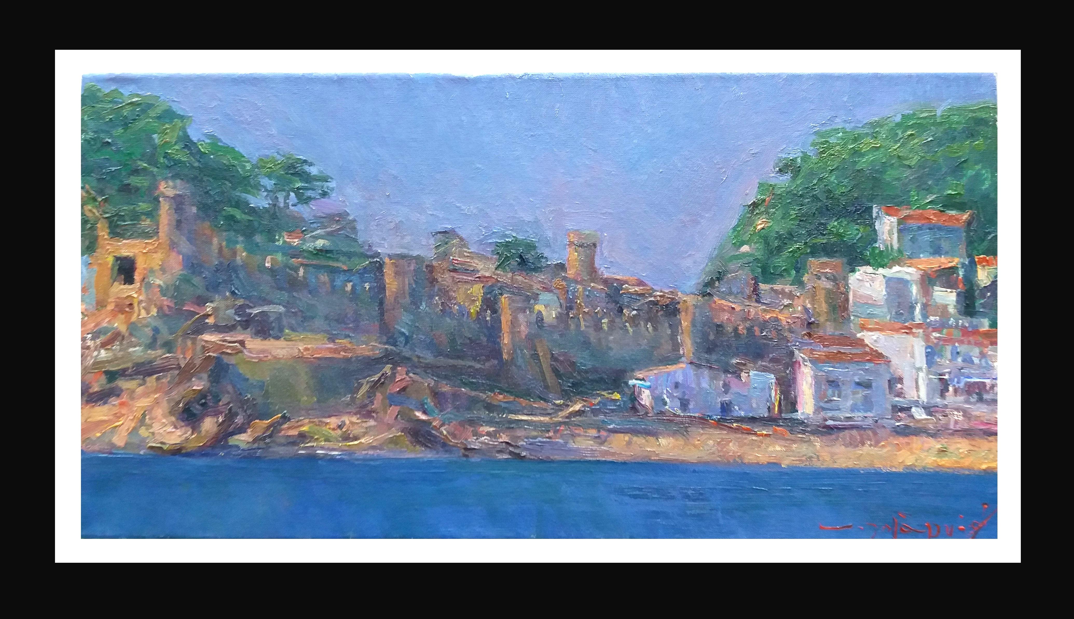 Sola Puig 16 Costa  Marine the Tower, dipinto acrilico impressionista originale