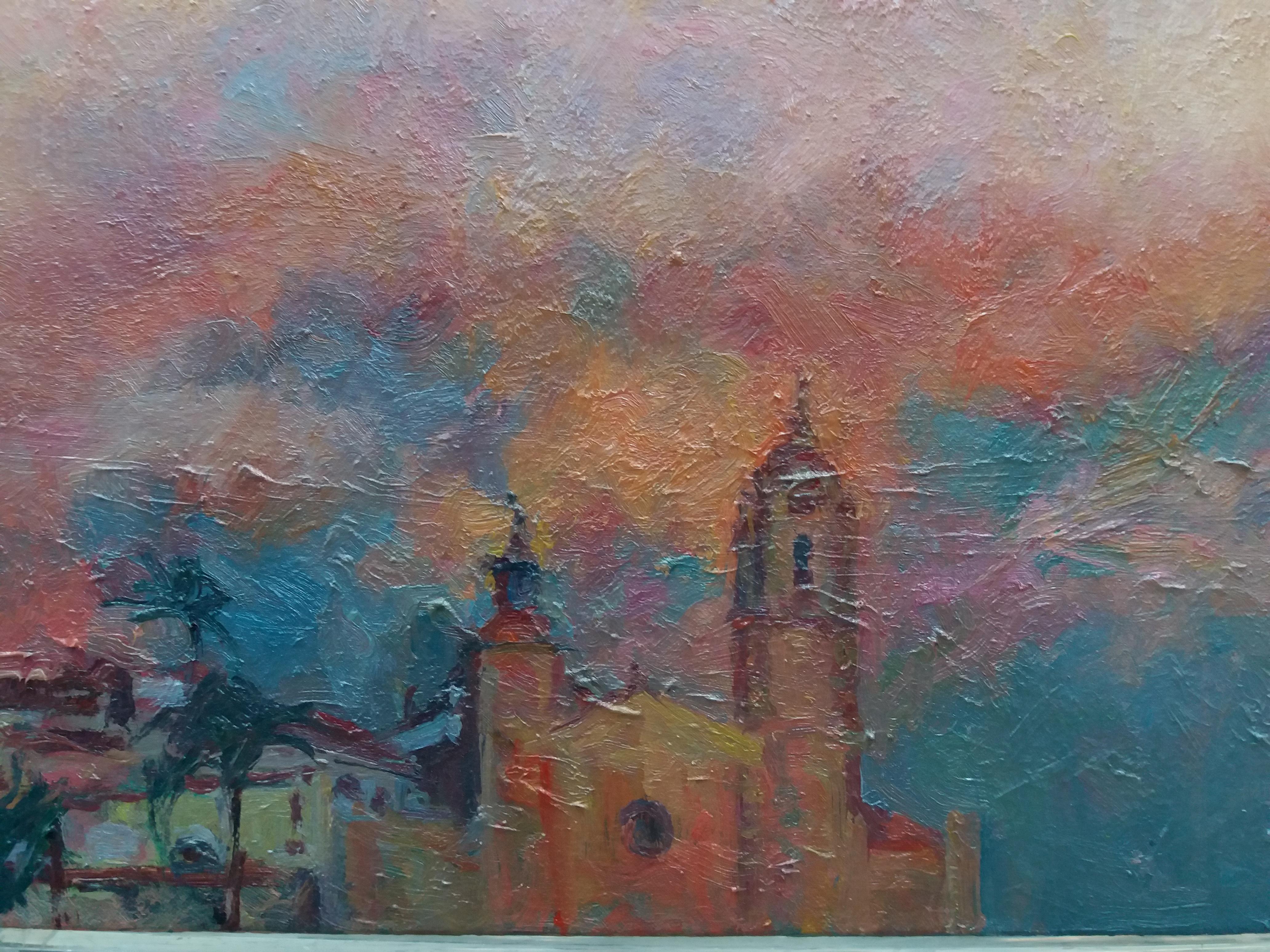 SOLA PUIG  Peinture à l'acrylique impressionniste originale de Sitges - Impressionnisme Painting par Joan SOLA PUIG