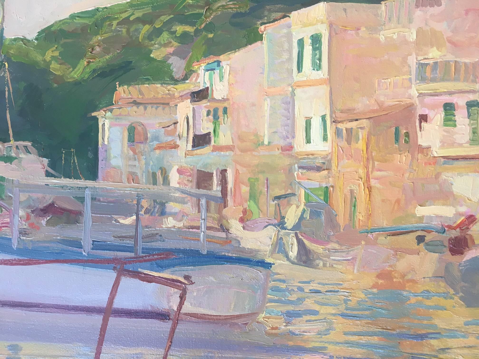 Sola Puig  Mallorca  Coast original impressionist canvas oil painting - Impressionist Painting by Joan SOLA PUIG