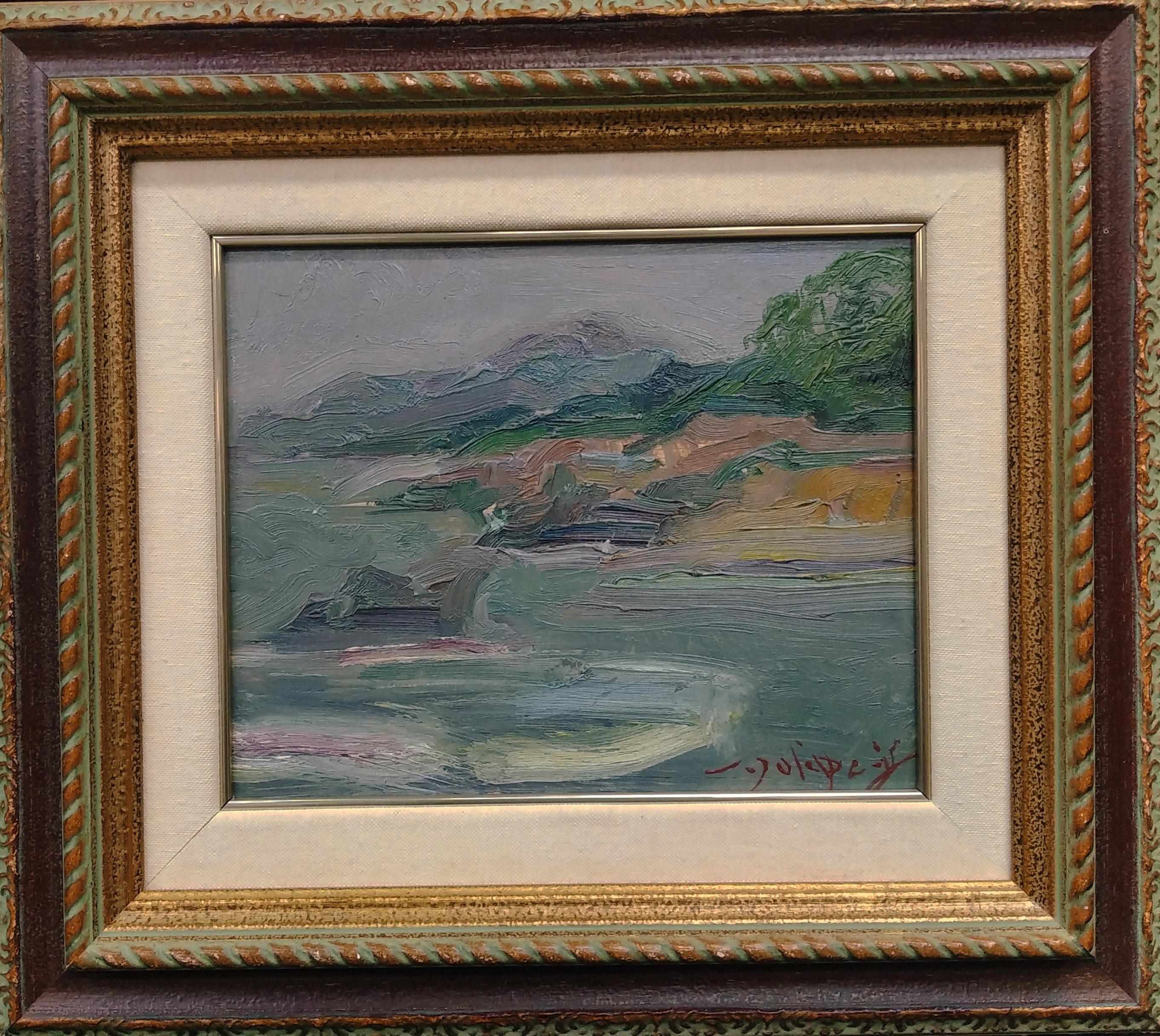 Sola Puig  Kleine Landschaft, original impressionistische Ölgemälde auf Leinwand 