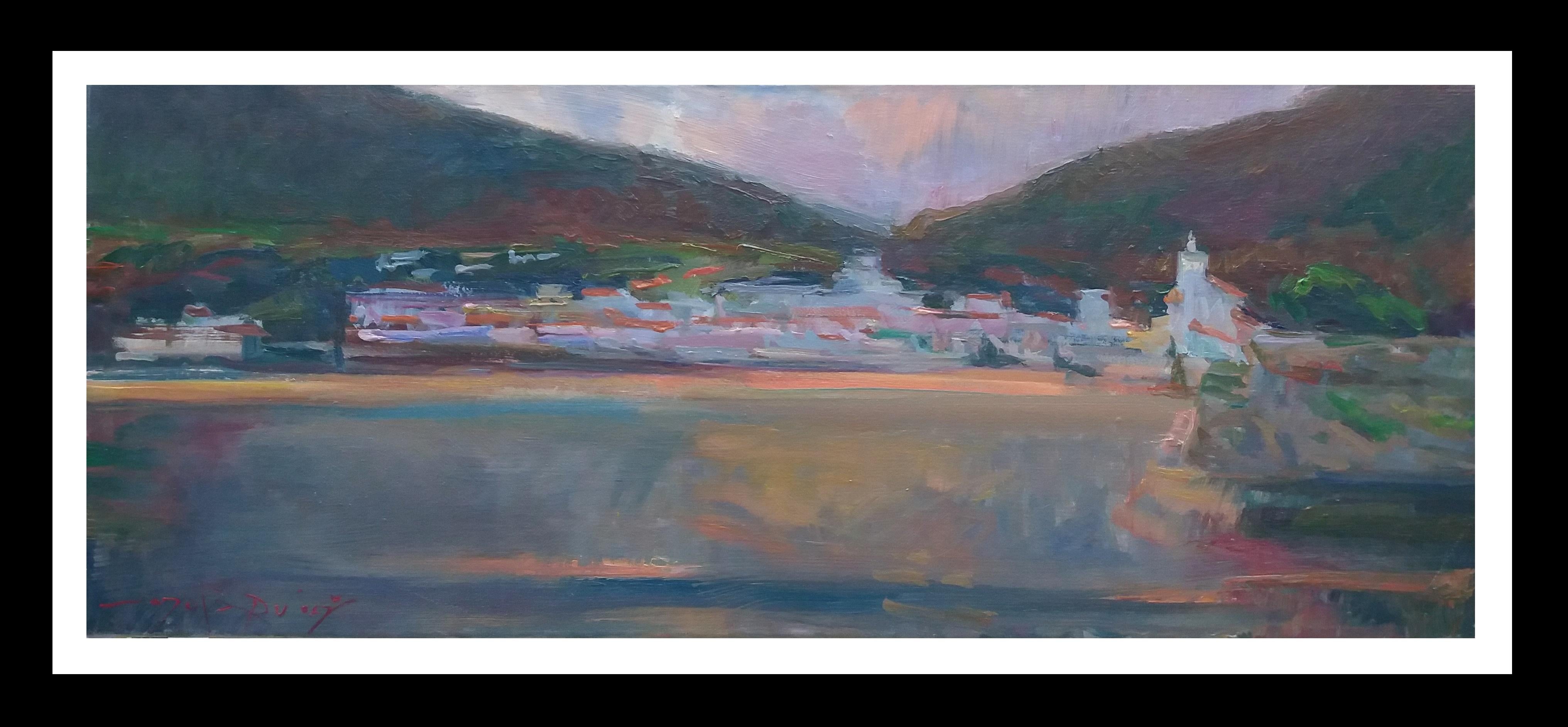 Joan SOLA PUIG Landscape Painting - Sola Puig   Coast original impressionist acrylic painting