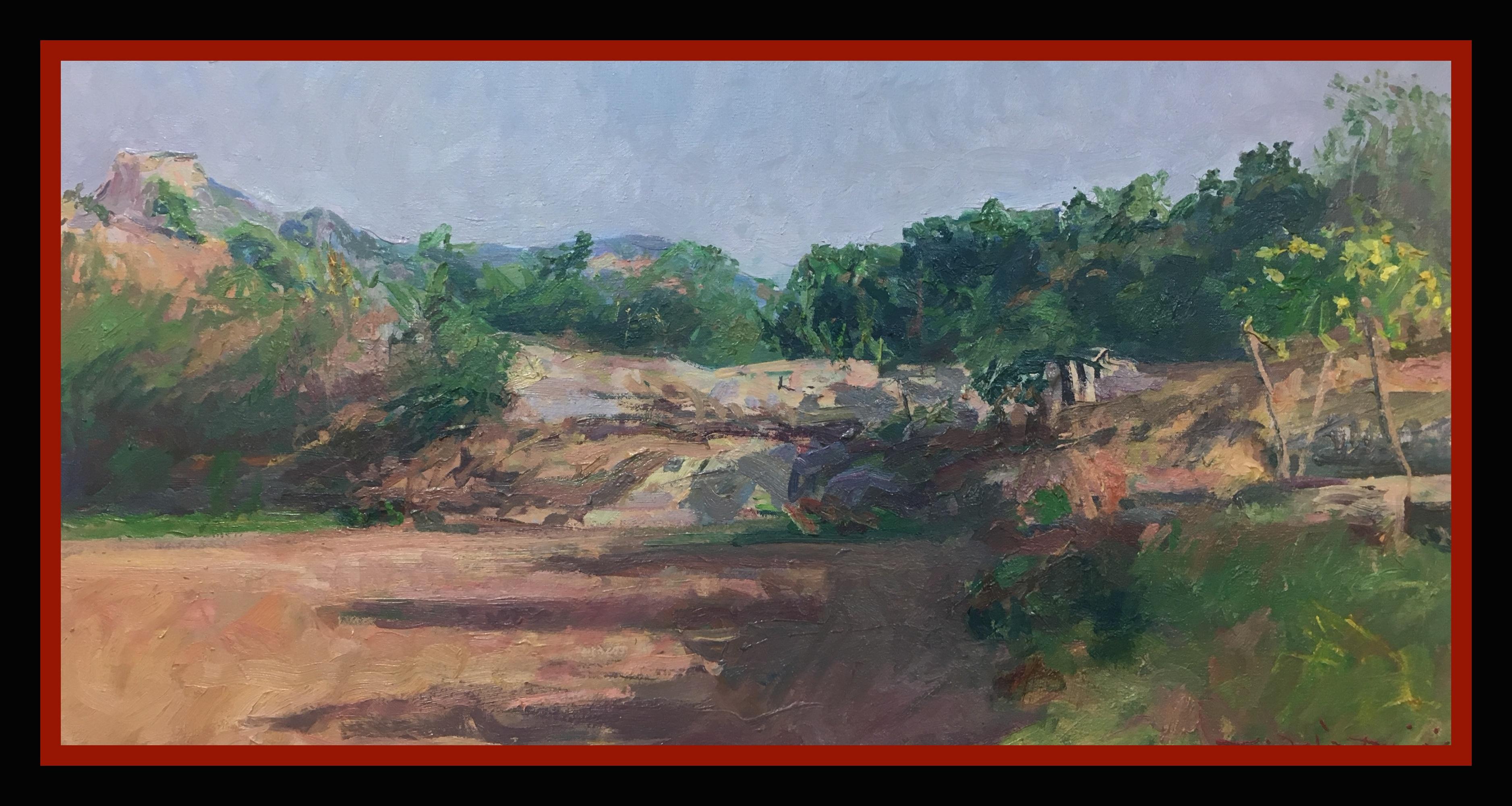 Landscape Painting Joan SOLA PUIG - Sola Puig  Lanscape of Gerona originale toile à l'huile impressionniste 