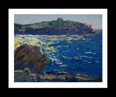 Sola Puig  Marine  Coast  Blue. original impressionist acrylic 
