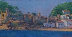 Sola Puig Coast Marine the Tower original impressionist acrylic painting