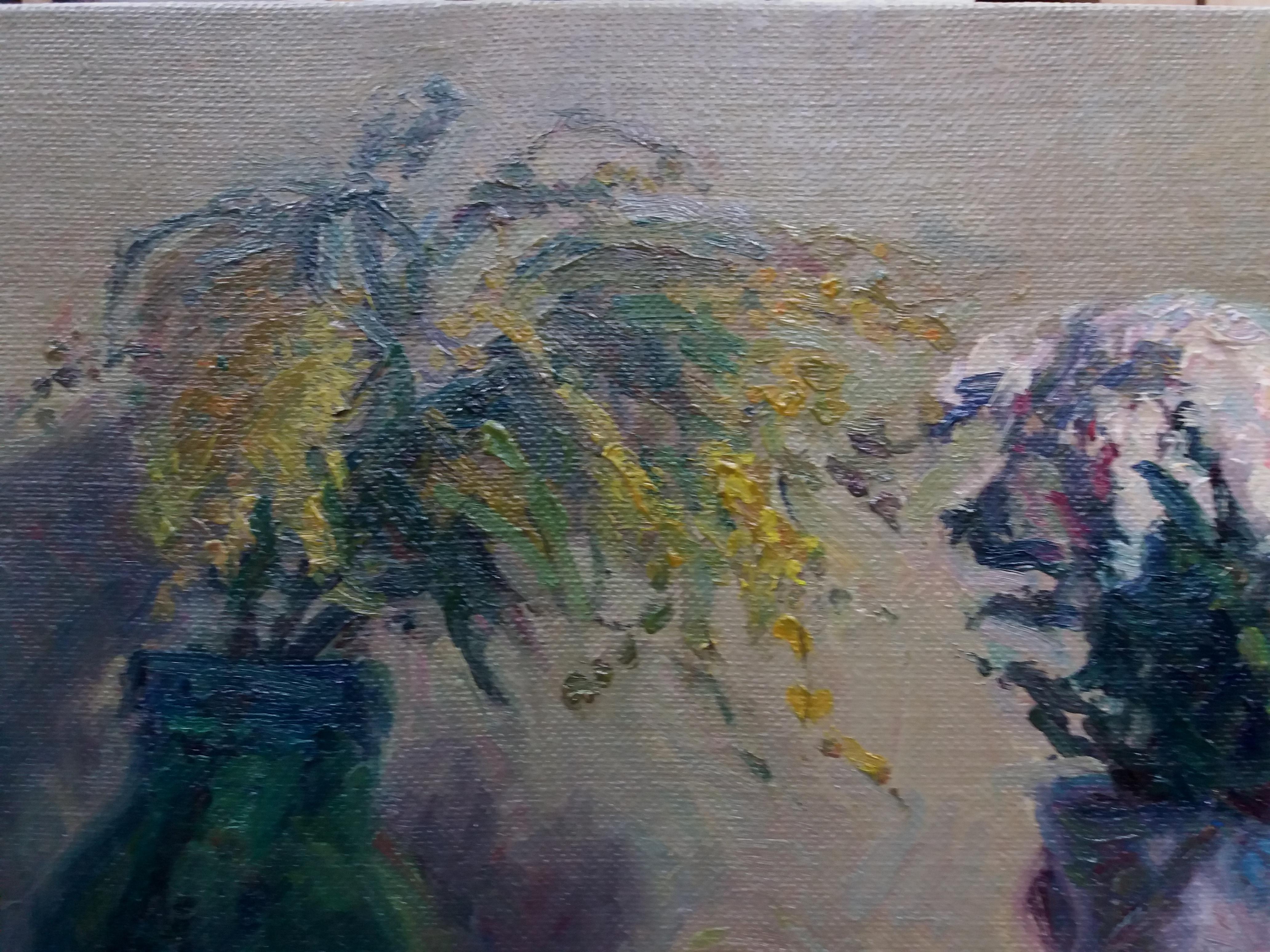 SOLA PUIG   Fleurs impressionniste originale peinture acrylique - Impressionnisme Painting par Joan SOLA PUIG