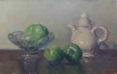Sola Puig GREEN APPLES original impressionist acrylic painting