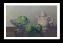 Sola Puig  GREEN APPLES original impressionist acrylic painting