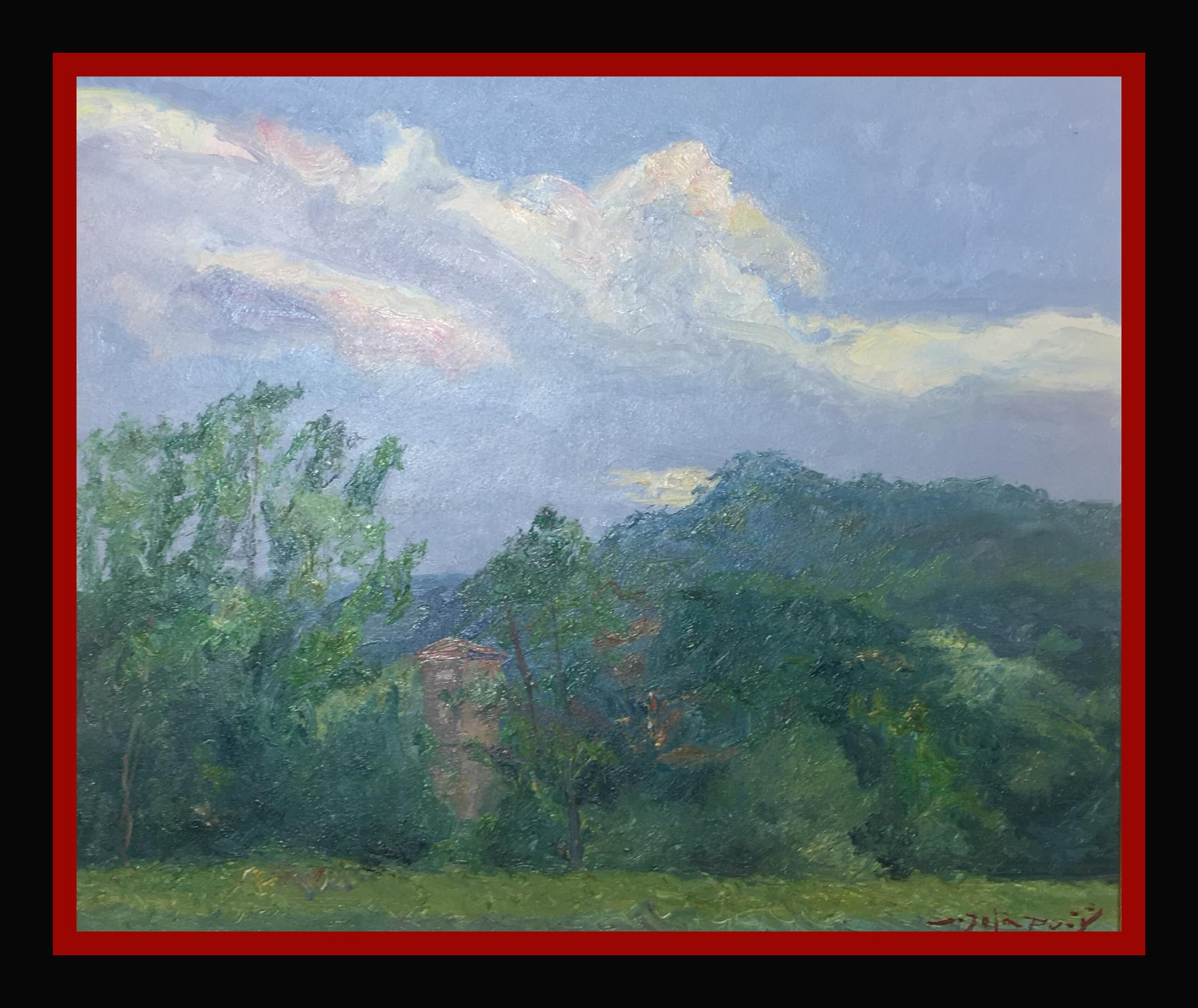 Sola Puig    Landschaft  Grün  Original impressionistisches Ölgemälde auf Leinwand – Painting von Joan SOLA PUIG