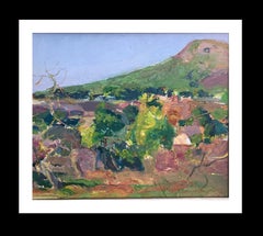 Sola Puig  Landscape in Green original impressionist oil canvas painting