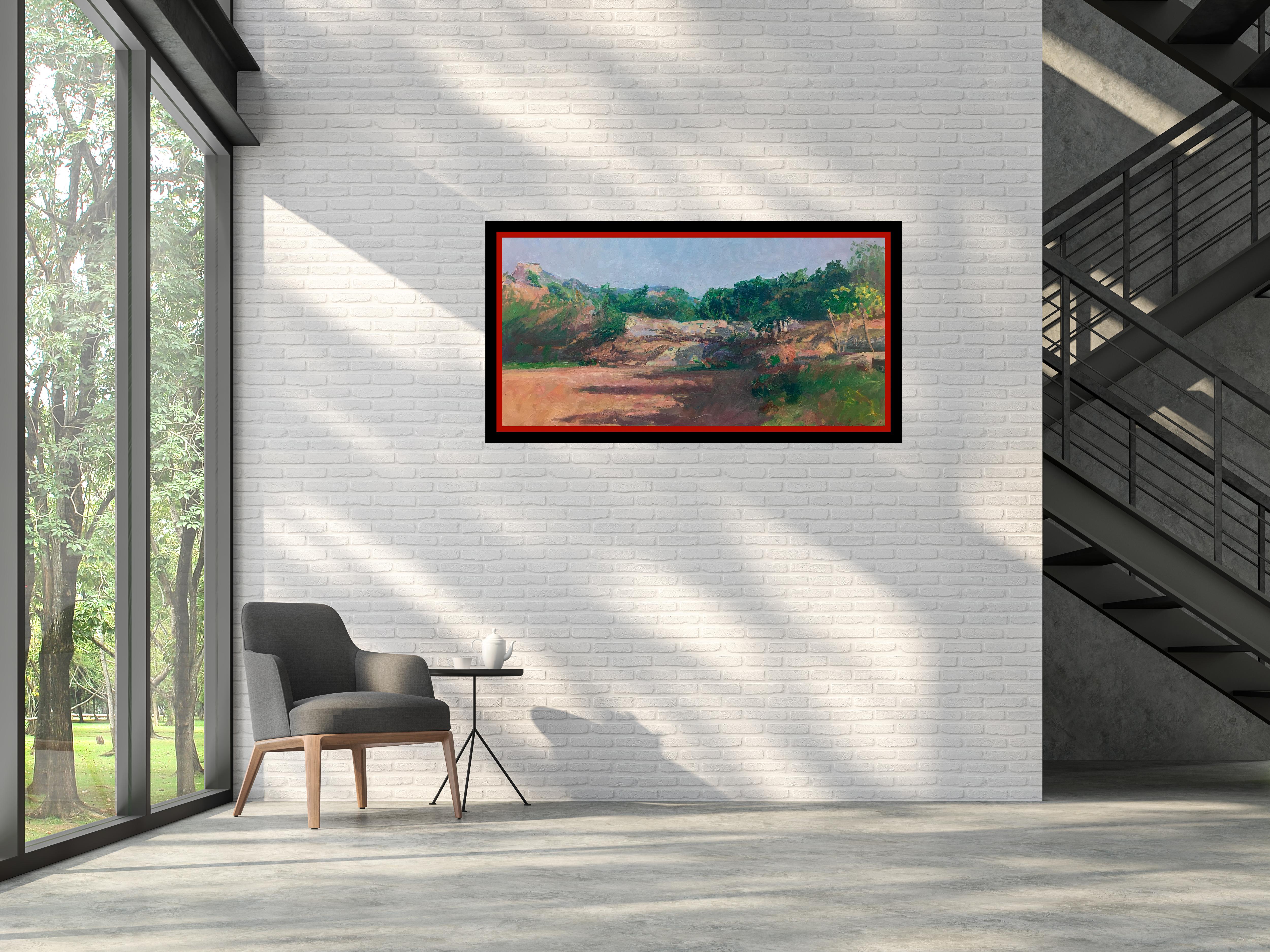 Sola Puig  Paisaje montañoso de Gerona lienzo al óleo impresionista original en venta 2