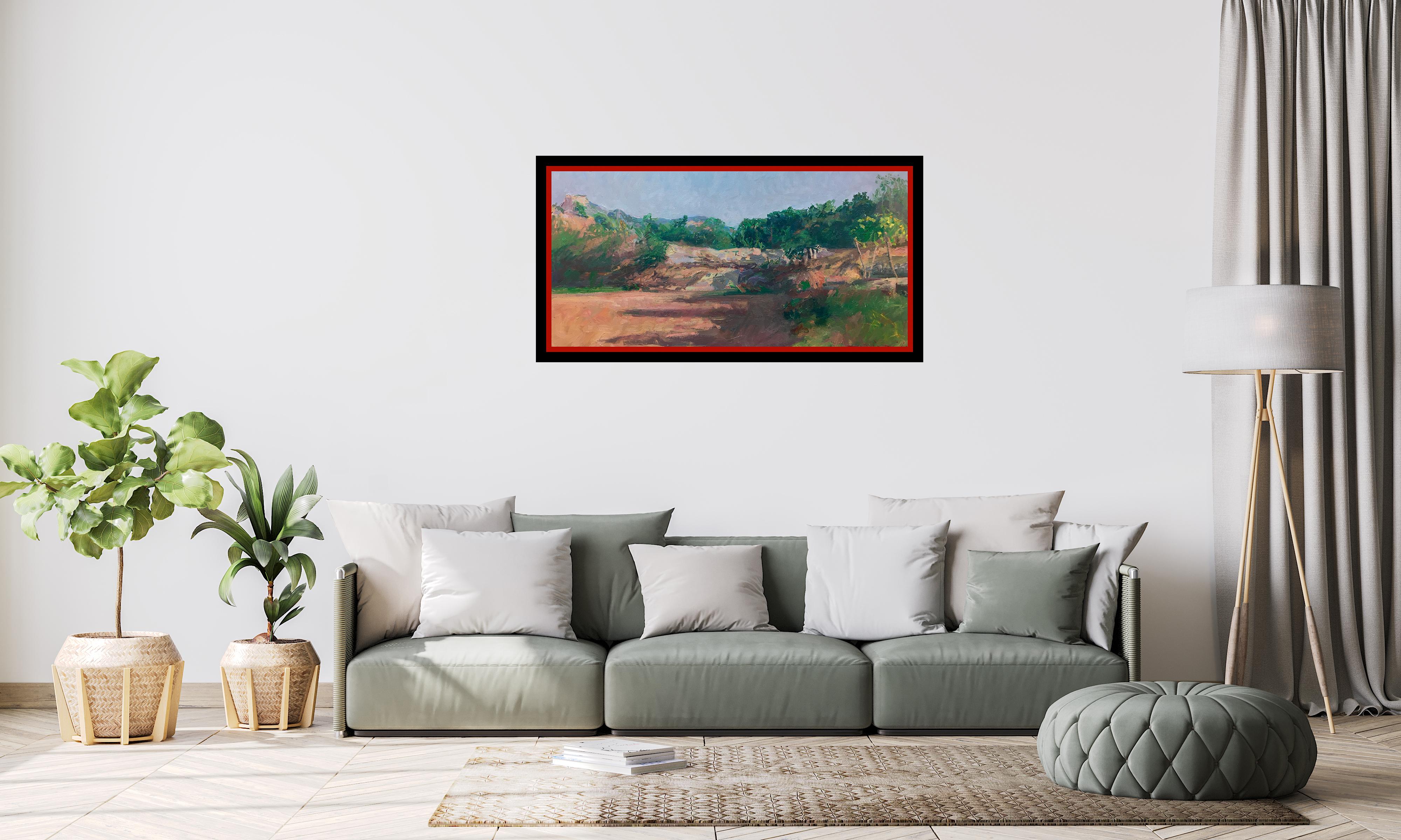 Sola Puig  Paisaje montañoso de Gerona lienzo al óleo impresionista original en venta 3