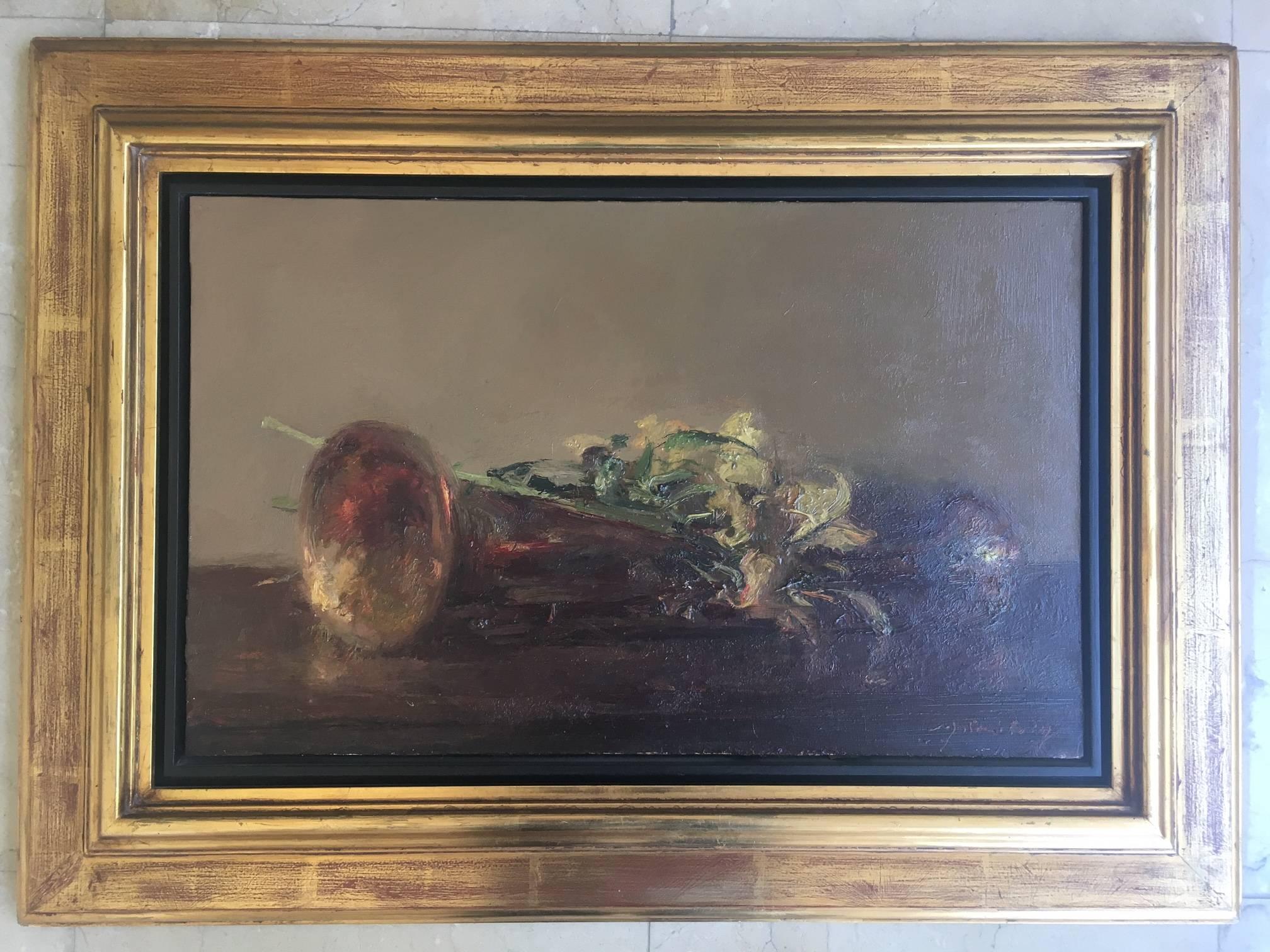 Sola Puig  Tromba musicale dipinto ad olio su tela originale impressionista - Painting di Joan SOLA PUIG