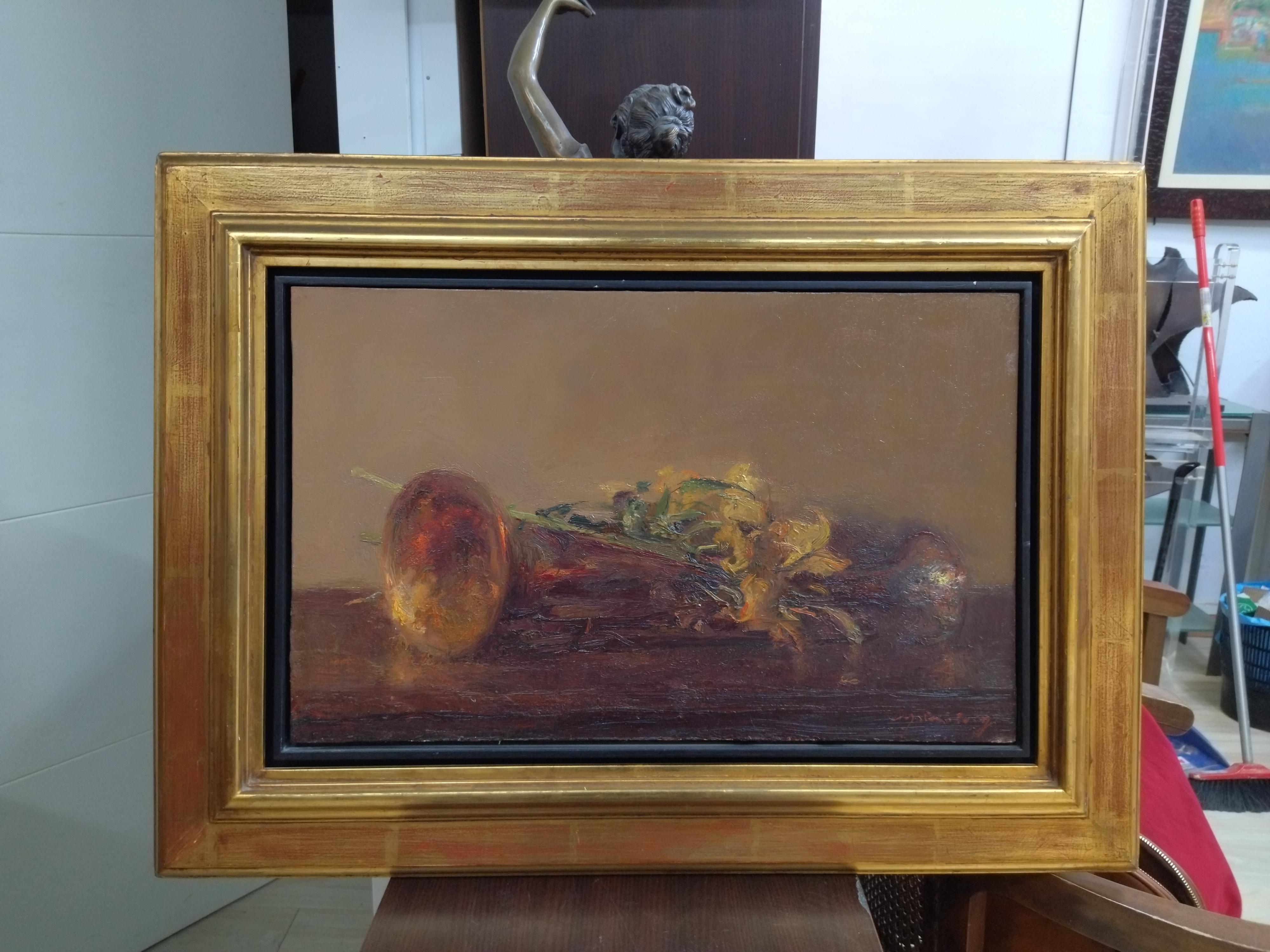 Sola Puig  Tromba musicale dipinto ad olio su tela originale impressionista - Painting Impressionismo di Joan SOLA PUIG