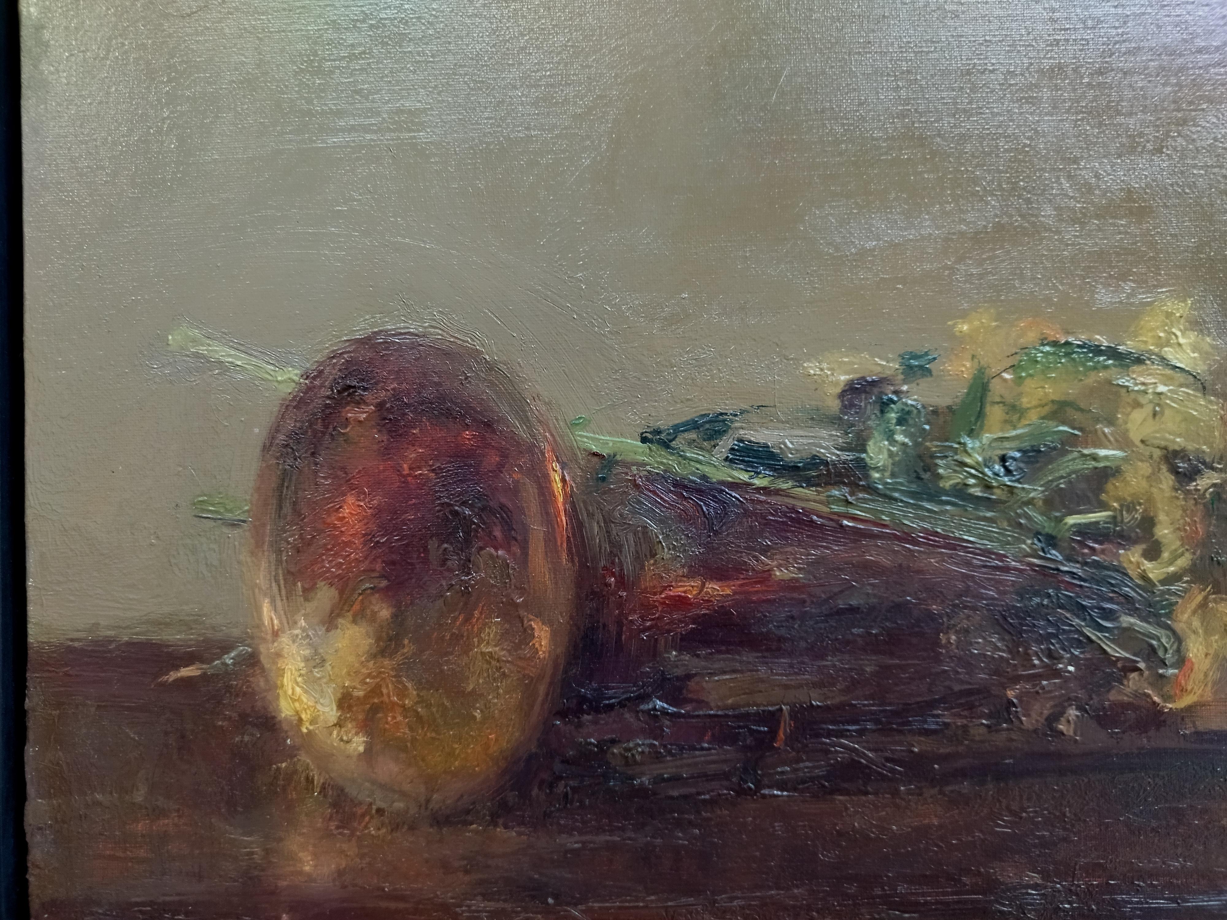 Tromba musicale dipinto ad olio su tela originale impressionista
 SOLÁ dipinge in modo naturale, rispecchiando gli Antichi Maestri, assorbendo il colore, l'aria, gli odori e il profumo puro del suo ambiente. An He consegna alla sua tela uno strano