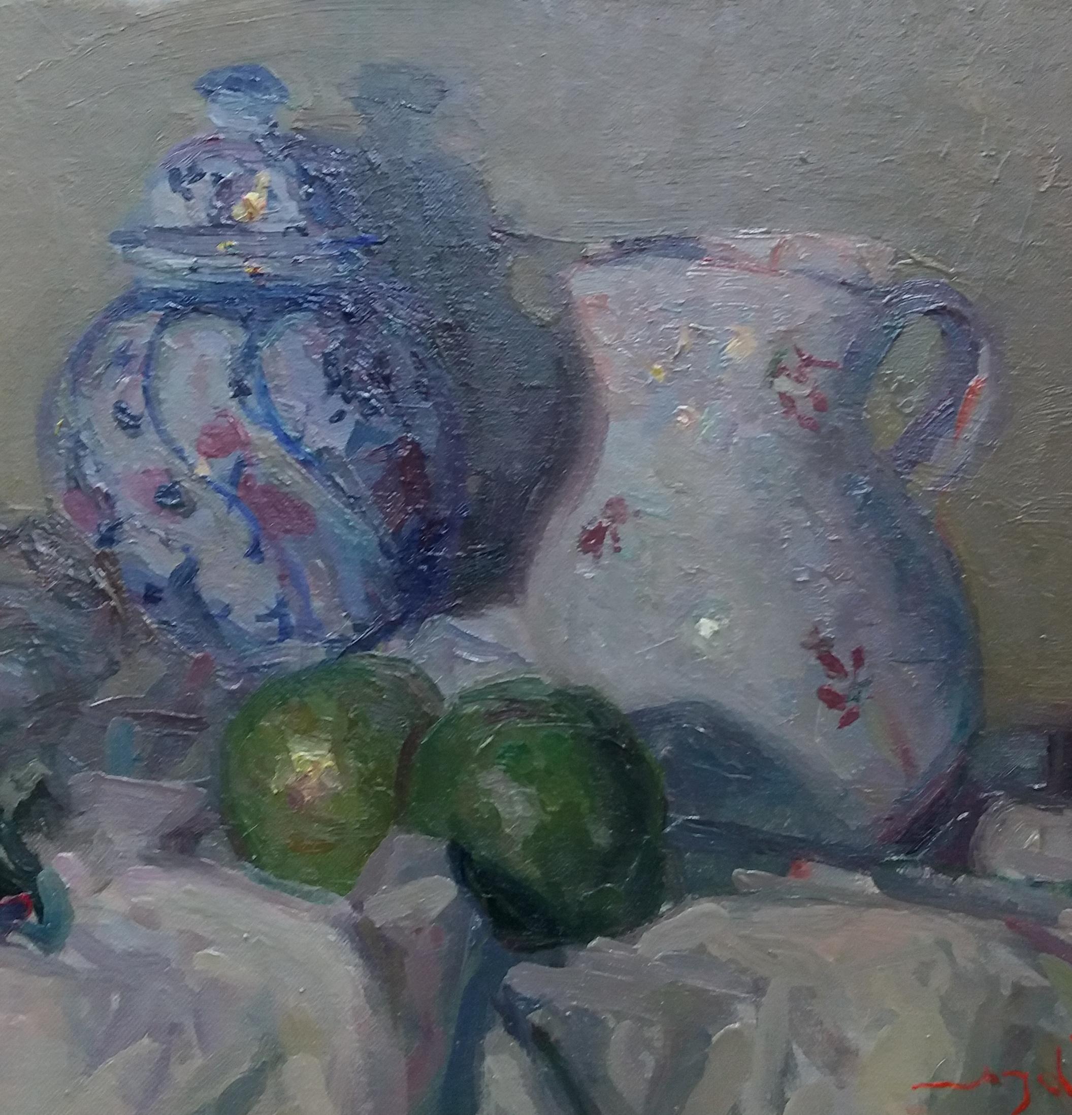 Sola Puig  Porcelana pintura acrílica impresionista original en venta 1