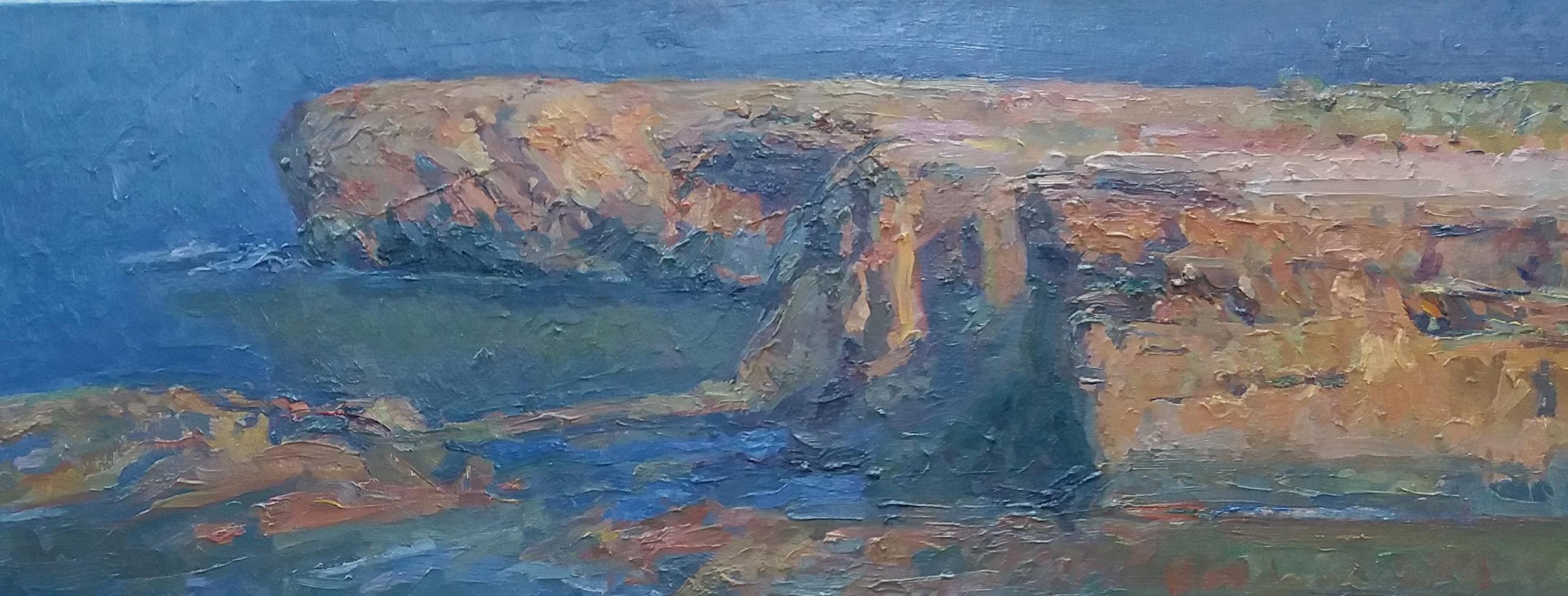 Sola Puig  Felsen im Meer original impressionistisches Acrylgemälde (Impressionismus), Painting, von Joan SOLA PUIG