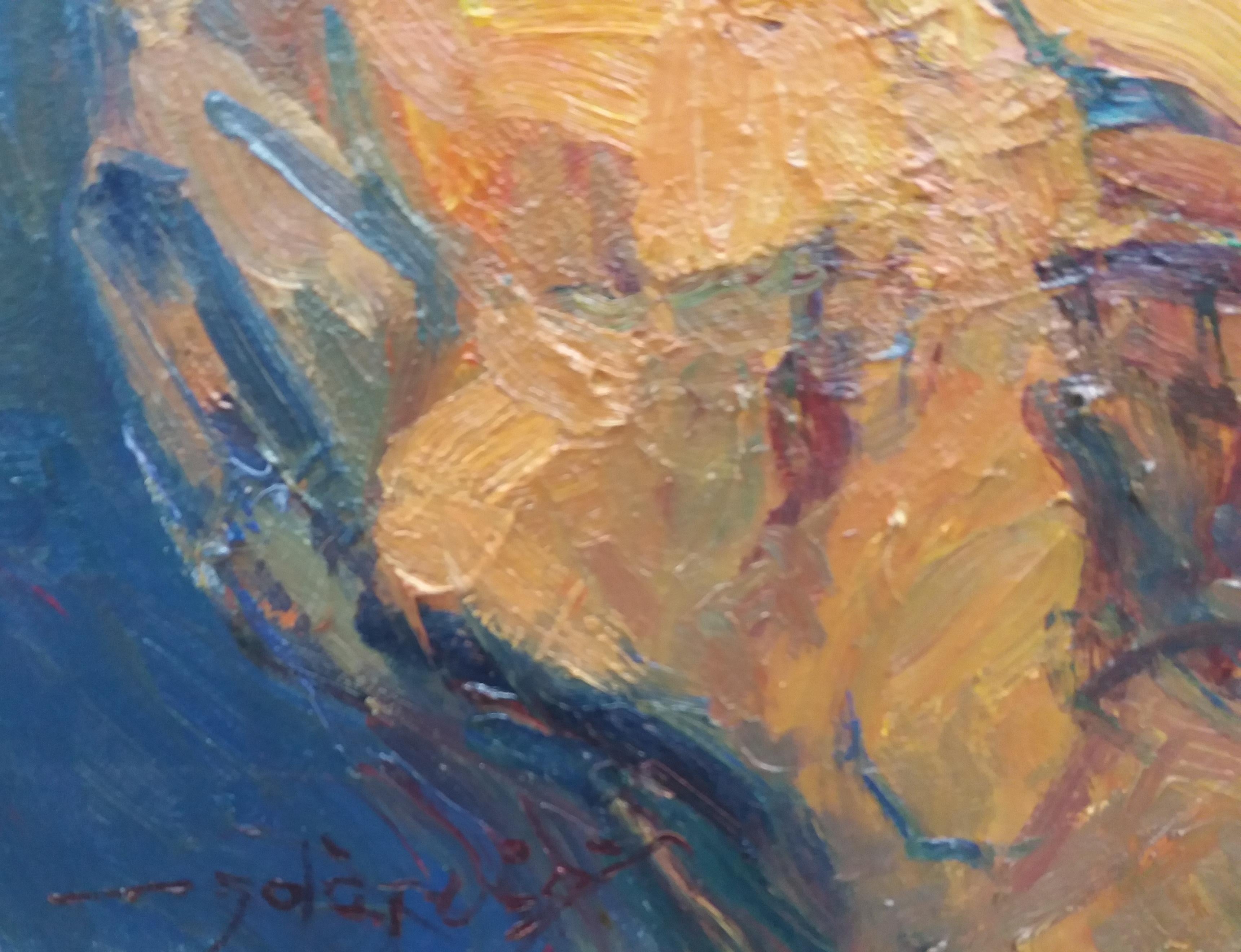 Sola Puig  Felsen im Meer original impressionistisches Acrylgemälde (Schwarz), Landscape Painting, von Joan SOLA PUIG