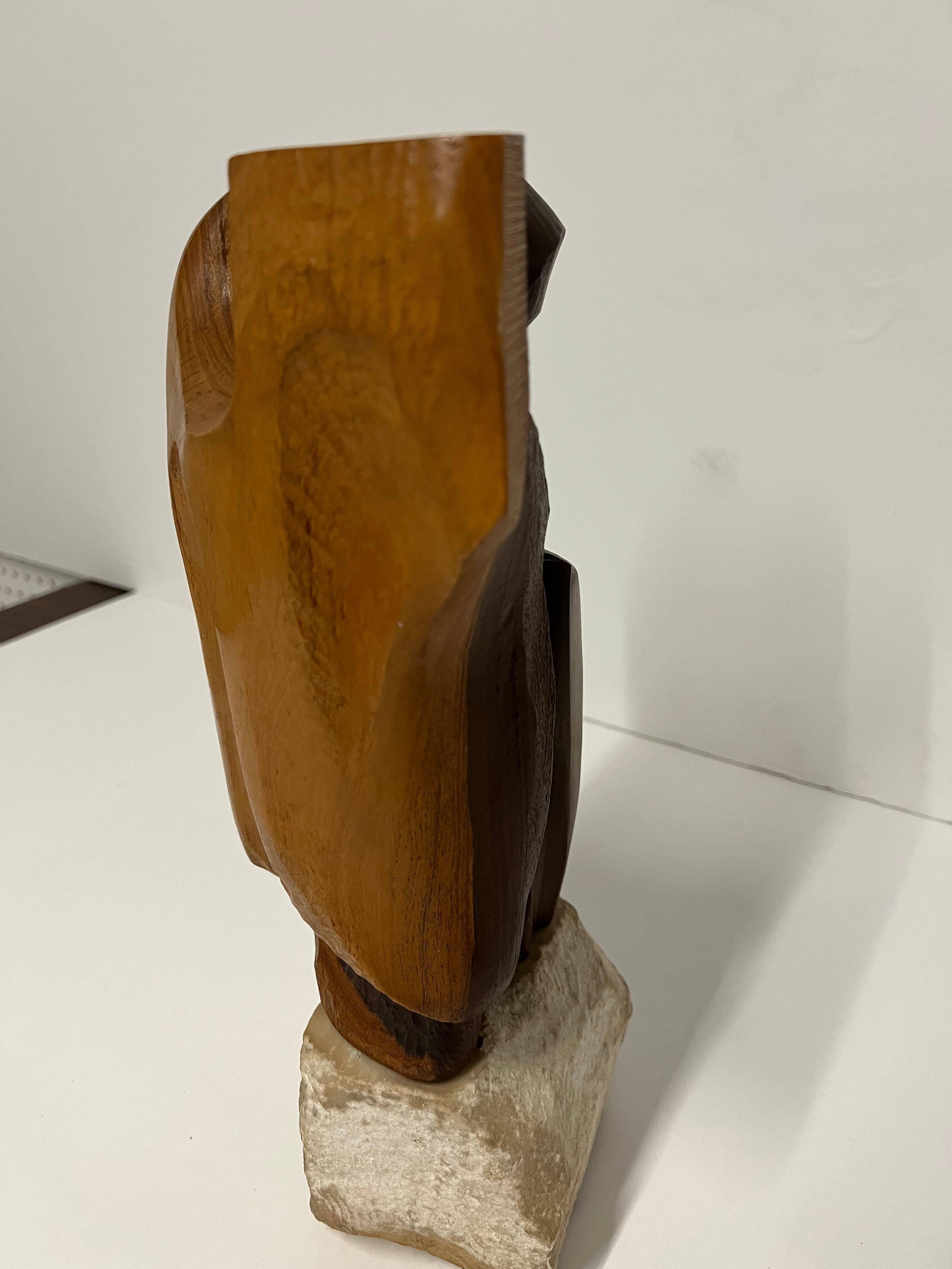 Abstract Expressionist Wood and Marble Sculpture by Joan Strauss Carl 1