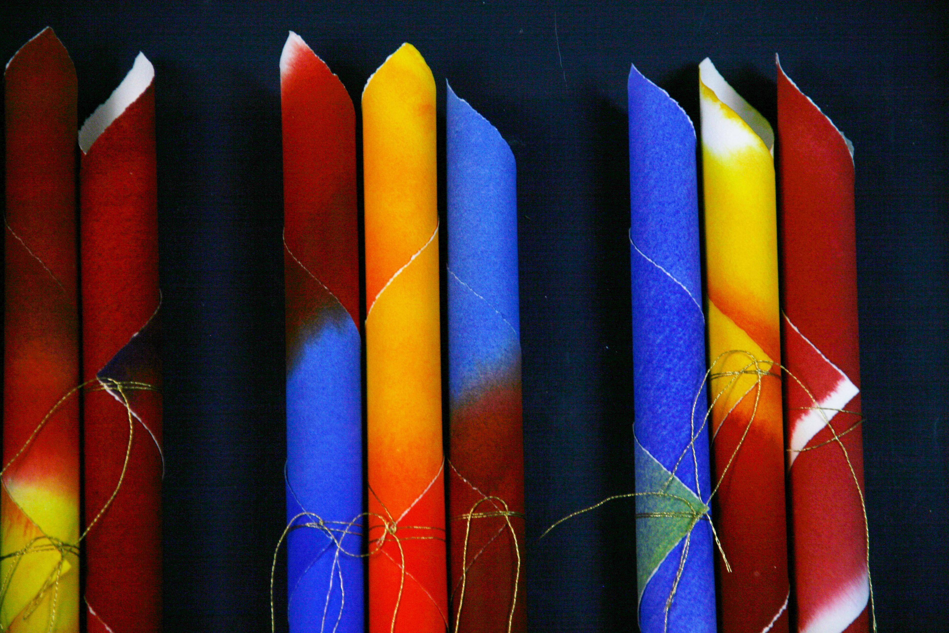 Modern Colored Paper Sculptural Art 1986 - Black Abstract Sculpture by Joan Swanson