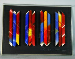 Modern Colored Paper Sculptural Art 1986