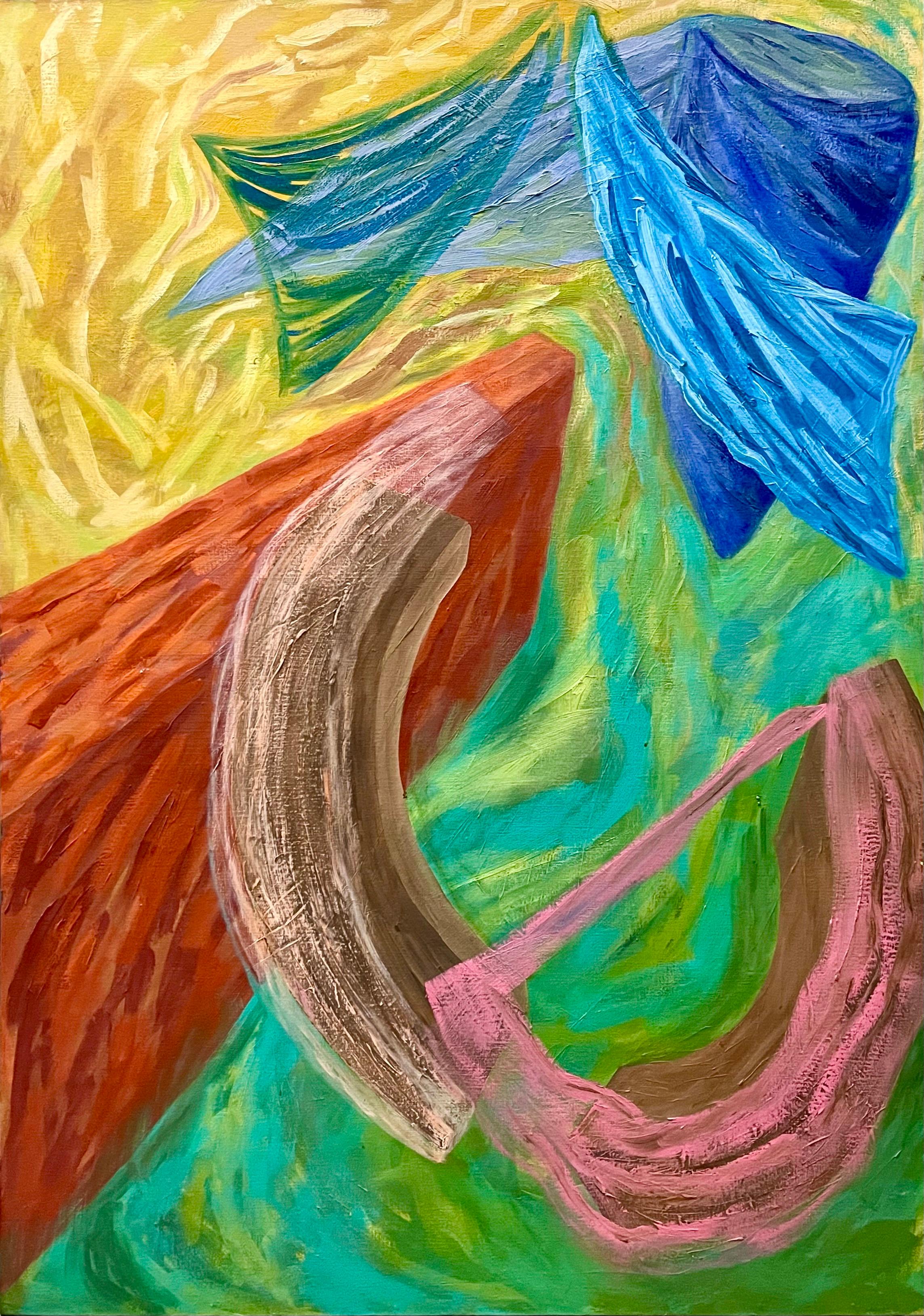 Si tratta di un grande dipinto a olio su tela, colorato, audace e vibrante, firmato a mano e datato 1989.
Si intitola Creta.

Joan Thorne (1943-) è un'artista newyorkese riconosciuta a livello nazionale e internazionale. Un'artista espressionista