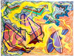 Großes farbenfrohes, kühnes, abstrakt-expressionistisches Gemälde Joan Thorne, New York, 1980er Jahre