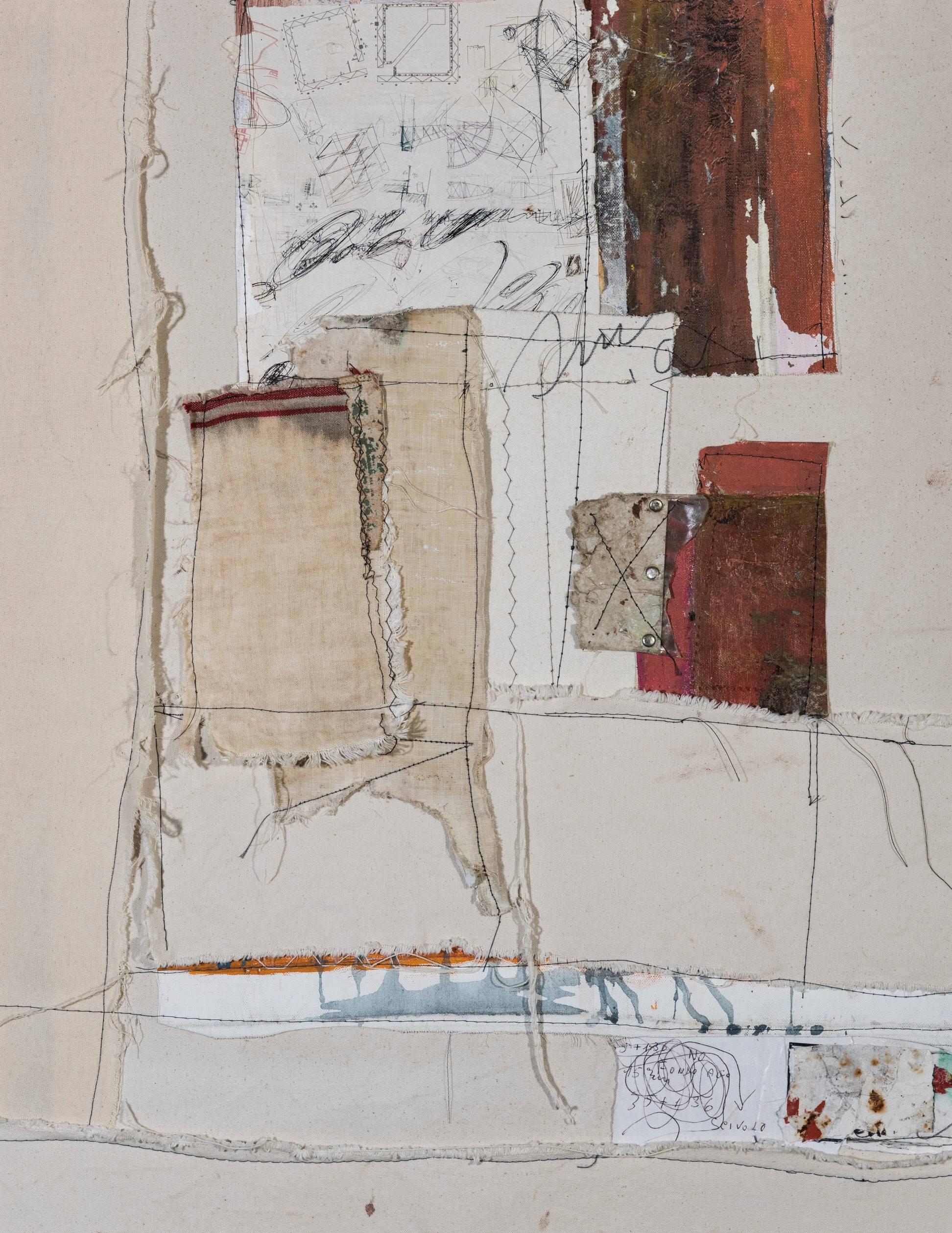 Joan Tucker Abstract Painting - Studded Boro