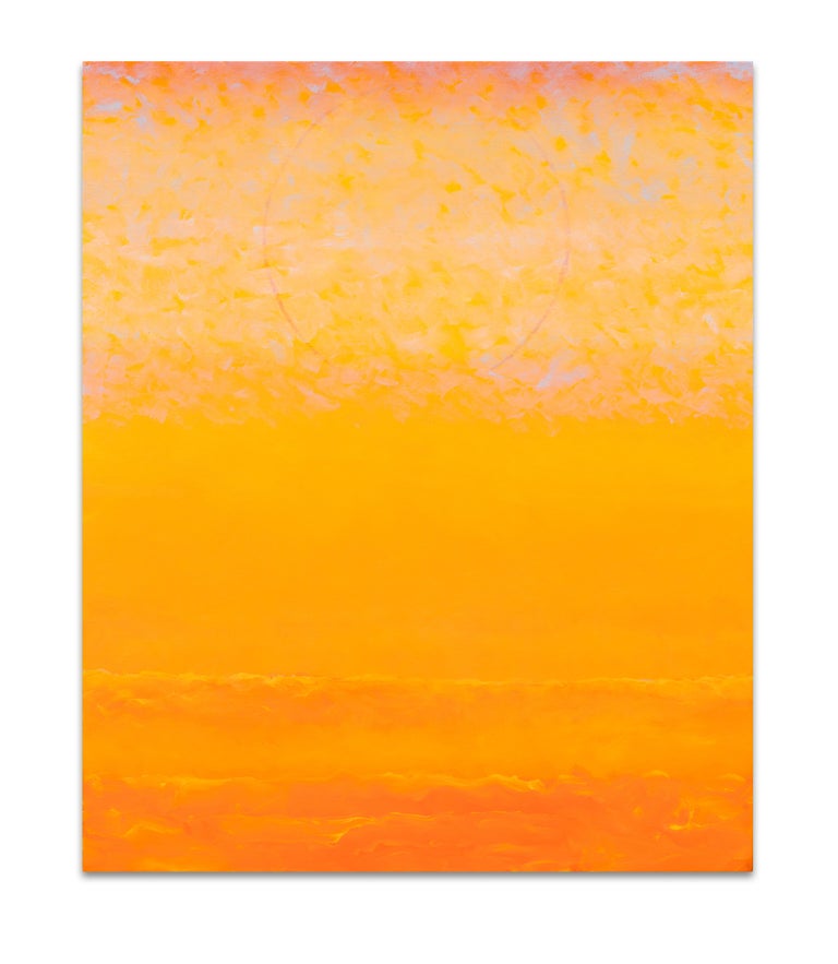 Joan Vennum - Saffron yellow rectangular abstract oil painting on ...