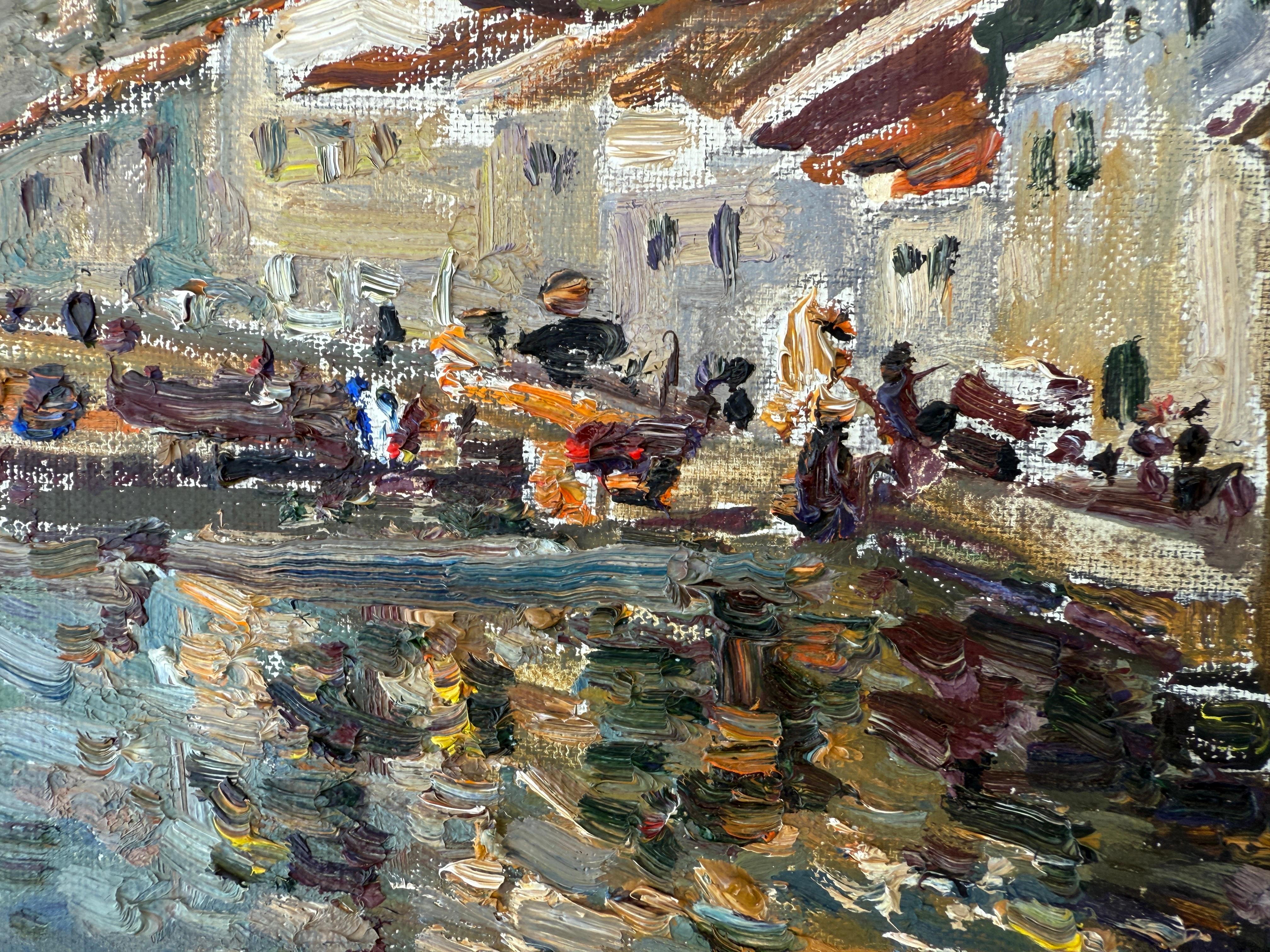 Titel: Hafen von Mahón
Künstlerin: Joan Vives Llull (1901-1982)
Medium: Öl auf Platte
Abmessungen: 33 x 41 cm (13 x 16,1 Zoll)
Gerahmte Abmessungen: 47 x 55 cm (18,5 x 21,6 Zoll)
Unterschrift: Signiert unten links: 