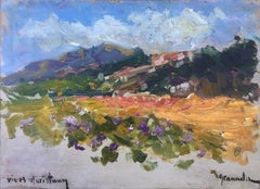 Granada landscape Spain oil on cardboard painting impressionist