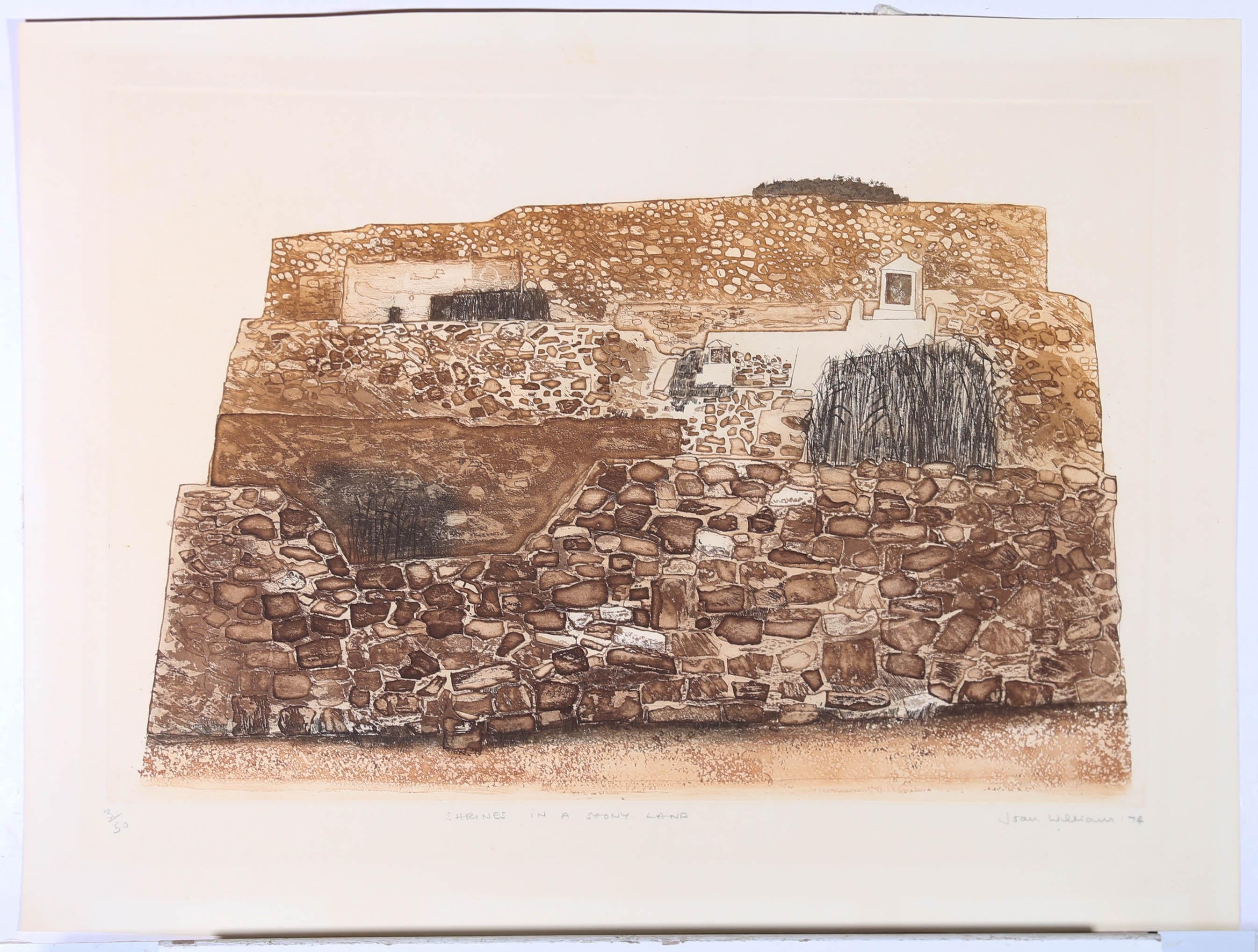 Joan Williams (1922–2002) - 20th Century Etching, Shrines In A Stony Land For Sale 1