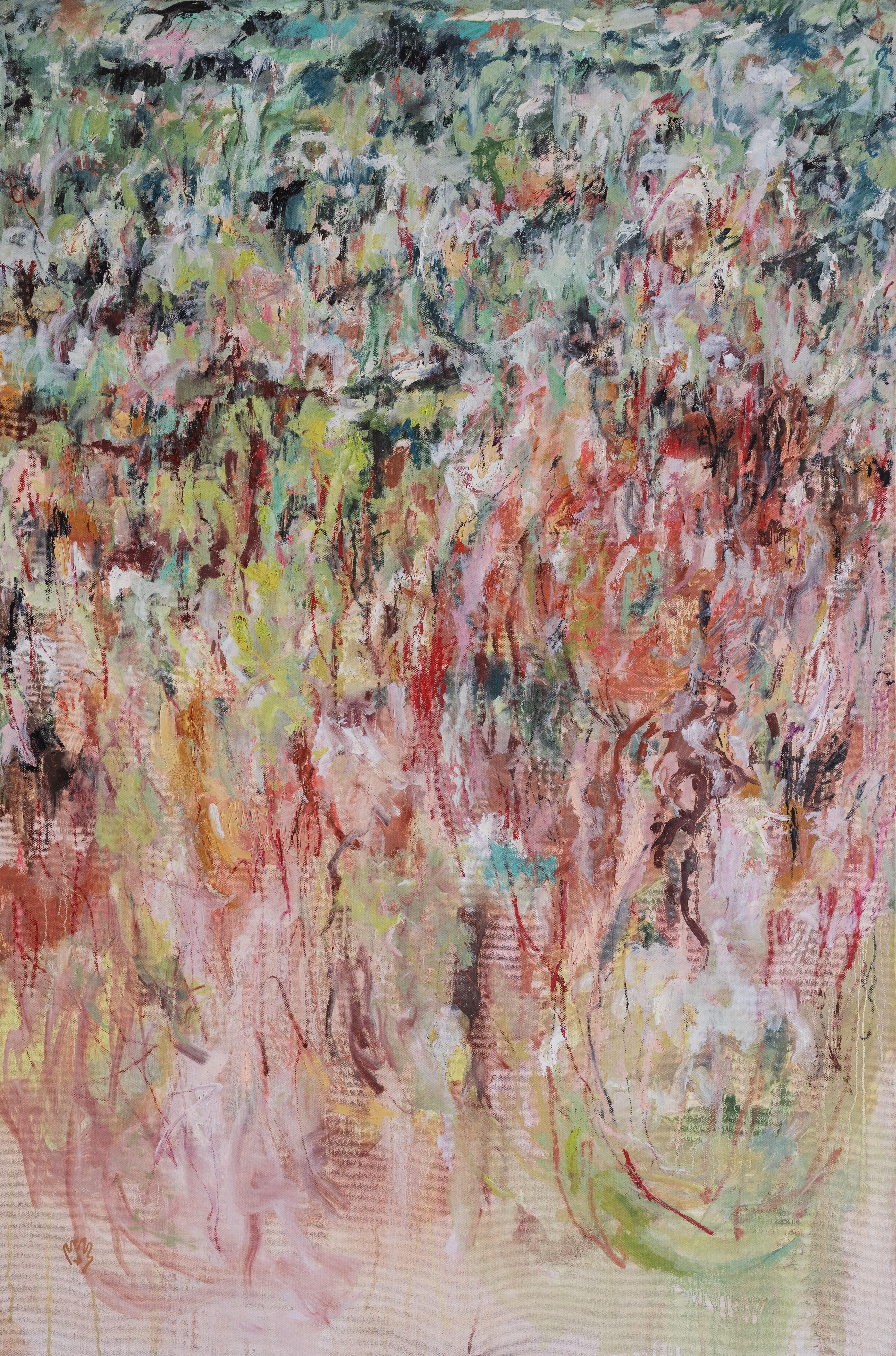 Abstrakte Figurative Nature Ölgemälde, 146x90 cm auf Leinwand von Joana Santamans